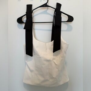 Zara white top with bow straps